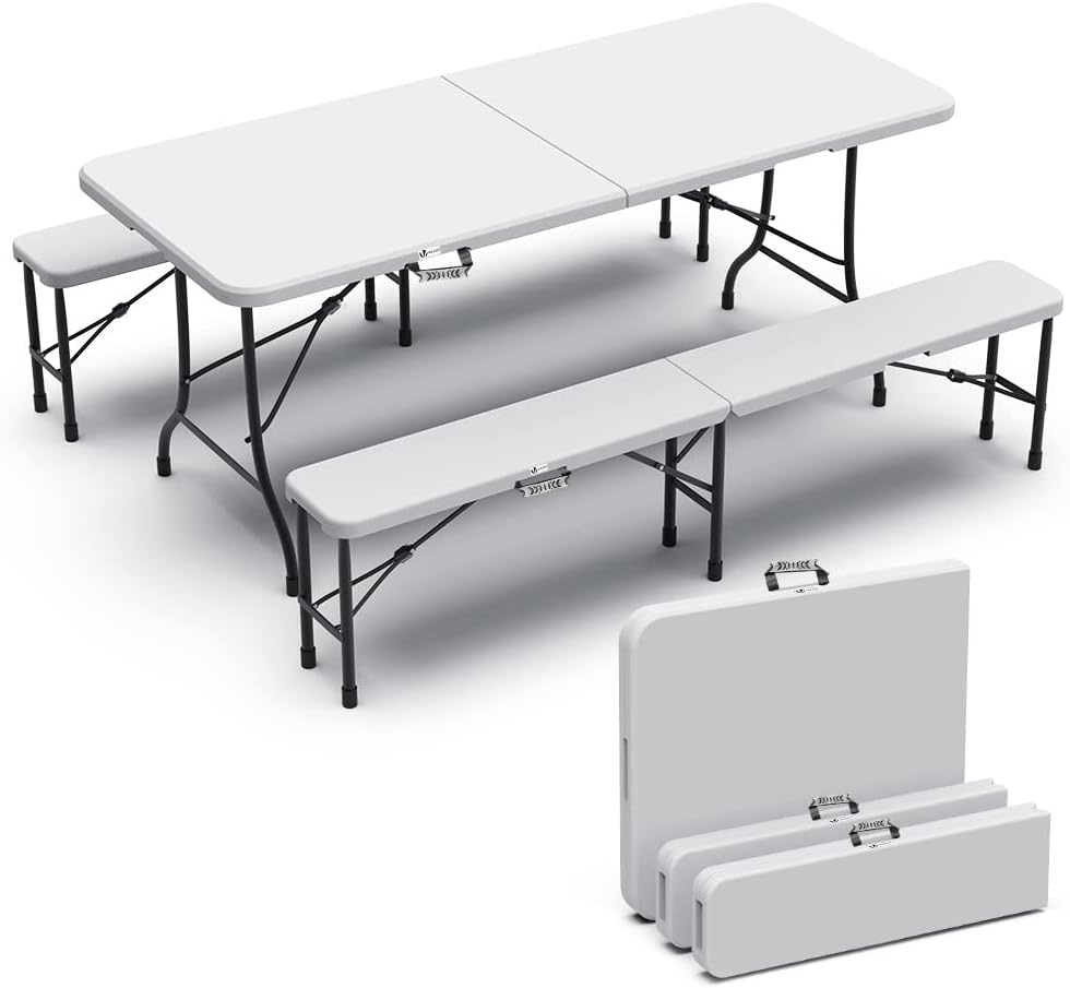 Table + Bancs Blanc